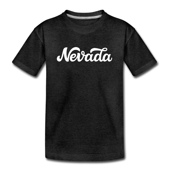 Nevada Toddler T-Shirt - Hand Lettered Nevada Toddler Tee - charcoal gray