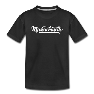 Massachusetts Toddler T-Shirt - Hand Lettered Massachusetts Toddler Tee - black
