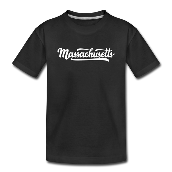 Massachusetts Toddler T-Shirt - Hand Lettered Massachusetts Toddler Tee - black