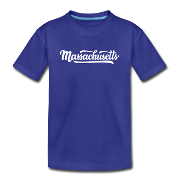 Massachusetts Toddler T-Shirt - Hand Lettered Massachusetts Toddler Tee - royal blue