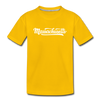 Massachusetts Toddler T-Shirt - Hand Lettered Massachusetts Toddler Tee - sun yellow