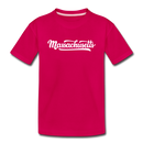Massachusetts Toddler T-Shirt - Hand Lettered Massachusetts Toddler Tee - dark pink