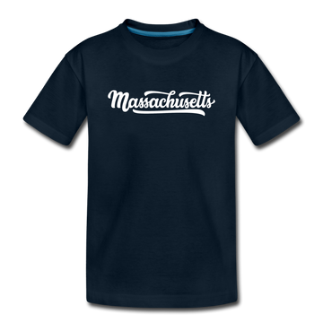 Massachusetts Toddler T-Shirt - Hand Lettered Massachusetts Toddler Tee - deep navy