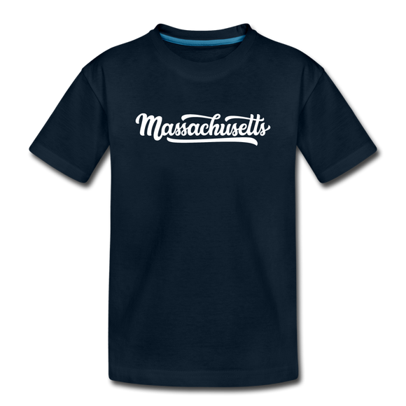 Massachusetts Toddler T-Shirt - Hand Lettered Massachusetts Toddler Tee - deep navy