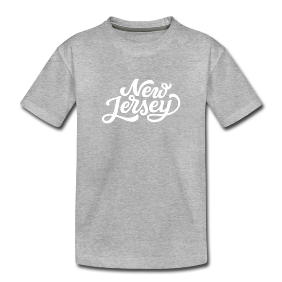 New Jersey Toddler T-Shirt - Hand Lettered New Jersey Toddler Tee - heather gray