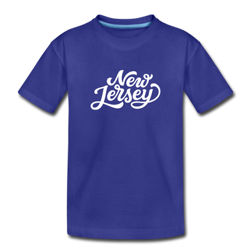 New Jersey Toddler T-Shirt - Hand Lettered New Jersey Toddler Tee - royal blue