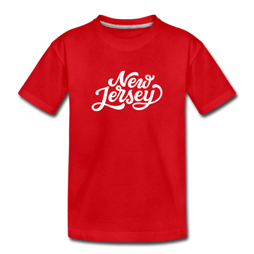New Jersey Toddler T-Shirt - Hand Lettered New Jersey Toddler Tee - red