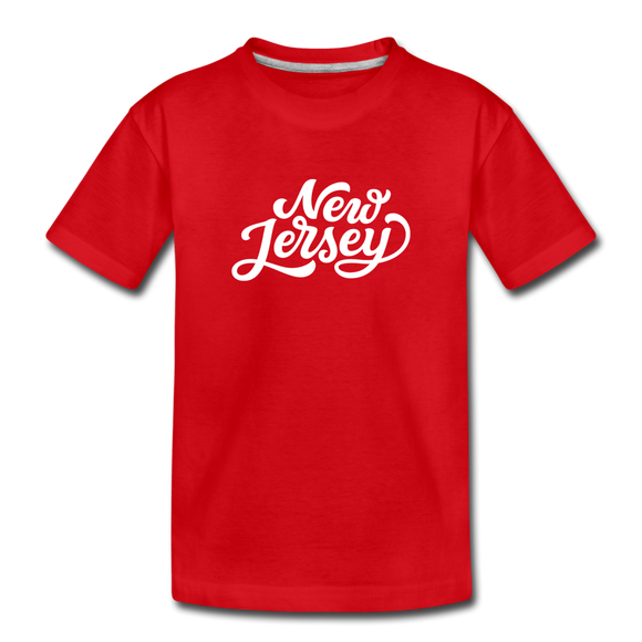 New Jersey Toddler T-Shirt - Hand Lettered New Jersey Toddler Tee - red