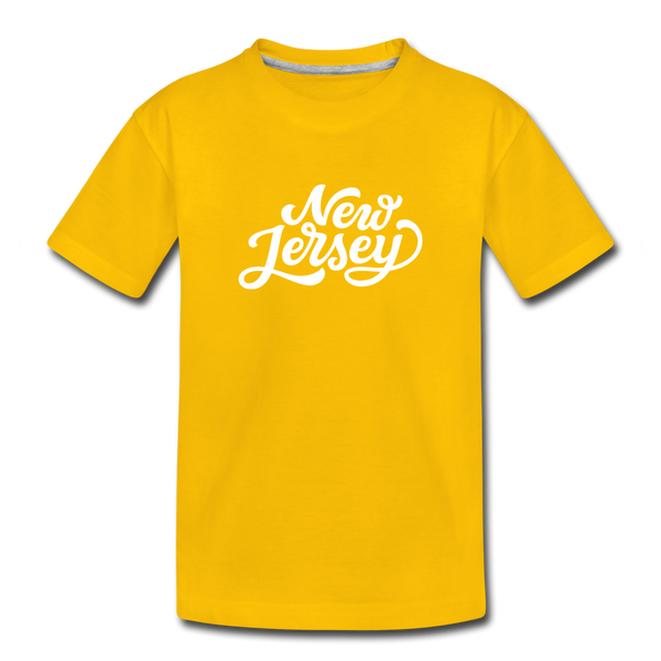 New Jersey Toddler T-Shirt - Hand Lettered New Jersey Toddler Tee - sun yellow