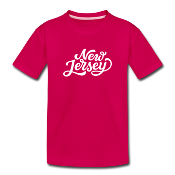 New Jersey Toddler T-Shirt - Hand Lettered New Jersey Toddler Tee - dark pink