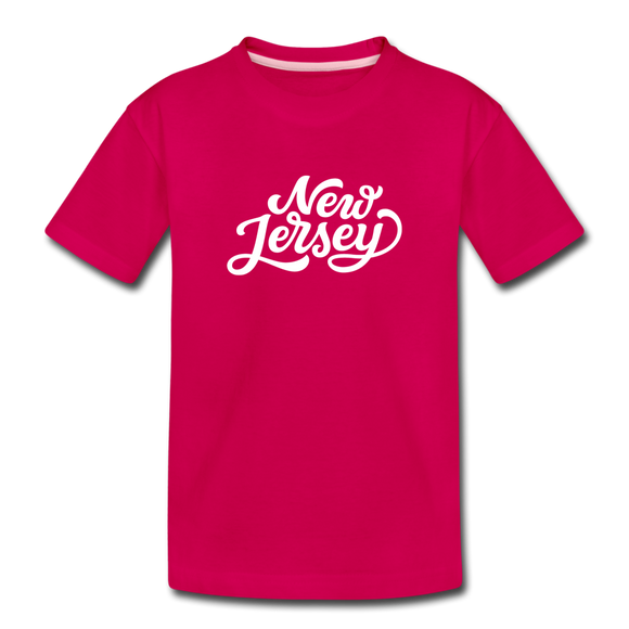 New Jersey Toddler T-Shirt - Hand Lettered New Jersey Toddler Tee - dark pink