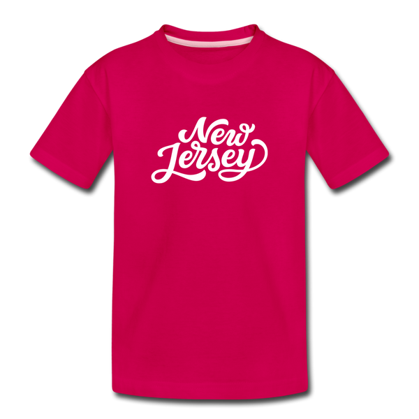 New Jersey Toddler T-Shirt - Hand Lettered New Jersey Toddler Tee - dark pink