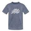 New Jersey Toddler T-Shirt - Hand Lettered New Jersey Toddler Tee - heather blue