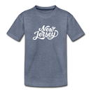 New Jersey Toddler T-Shirt - Hand Lettered New Jersey Toddler Tee - heather blue