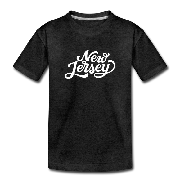 New Jersey Toddler T-Shirt - Hand Lettered New Jersey Toddler Tee - charcoal gray