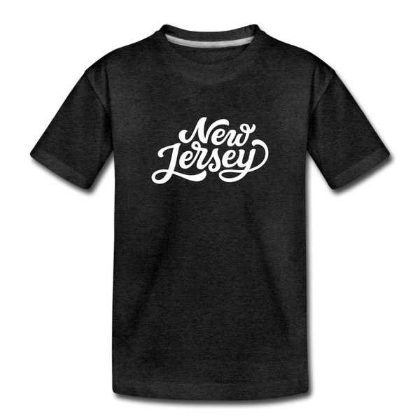 New Jersey Toddler T-Shirt - Hand Lettered New Jersey Toddler Tee - charcoal gray