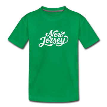 New Jersey Toddler T-Shirt - Hand Lettered New Jersey Toddler Tee - kelly green