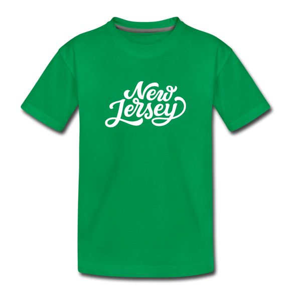 New Jersey Toddler T-Shirt - Hand Lettered New Jersey Toddler Tee - kelly green