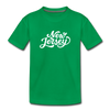 New Jersey Toddler T-Shirt - Hand Lettered New Jersey Toddler Tee - kelly green