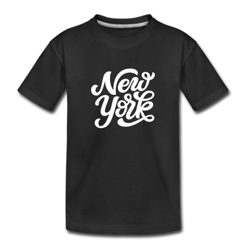 New York Toddler T-Shirt - Hand Lettered New York Toddler Tee - black