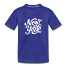 New York Toddler T-Shirt - Hand Lettered New York Toddler Tee - royal blue