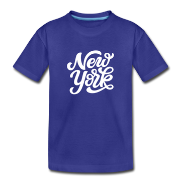 New York Toddler T-Shirt - Hand Lettered New York Toddler Tee - royal blue