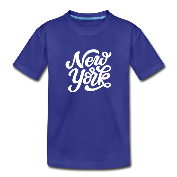 New York Toddler T-Shirt - Hand Lettered New York Toddler Tee - royal blue