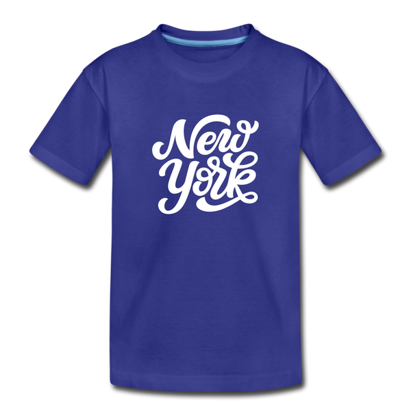 New York Toddler T-Shirt - Hand Lettered New York Toddler Tee - royal blue