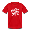 New York Toddler T-Shirt - Hand Lettered New York Toddler Tee - red