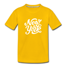 New York Toddler T-Shirt - Hand Lettered New York Toddler Tee - sun yellow