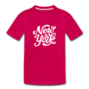 New York Toddler T-Shirt - Hand Lettered New York Toddler Tee - dark pink