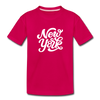 New York Toddler T-Shirt - Hand Lettered New York Toddler Tee - dark pink