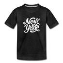 New York Toddler T-Shirt - Hand Lettered New York Toddler Tee - charcoal gray