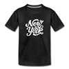 New York Toddler T-Shirt - Hand Lettered New York Toddler Tee - charcoal gray