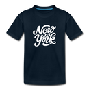 New York Toddler T-Shirt - Hand Lettered New York Toddler Tee - deep navy