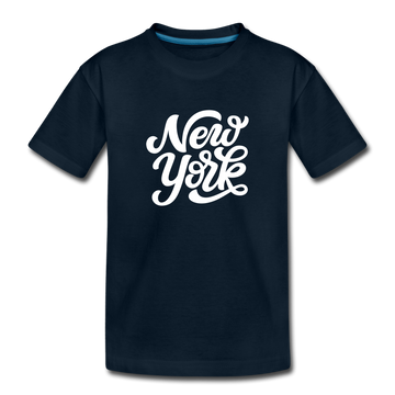 New York Toddler T-Shirt - Hand Lettered New York Toddler Tee - deep navy