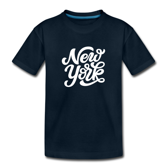 New York Toddler T-Shirt - Hand Lettered New York Toddler Tee - deep navy