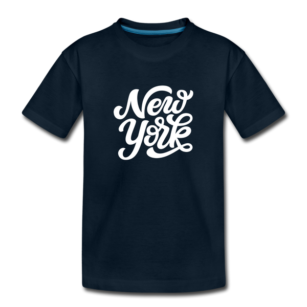 New York Toddler T-Shirt - Hand Lettered New York Toddler Tee - deep navy
