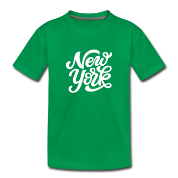 New York Toddler T-Shirt - Hand Lettered New York Toddler Tee - kelly green