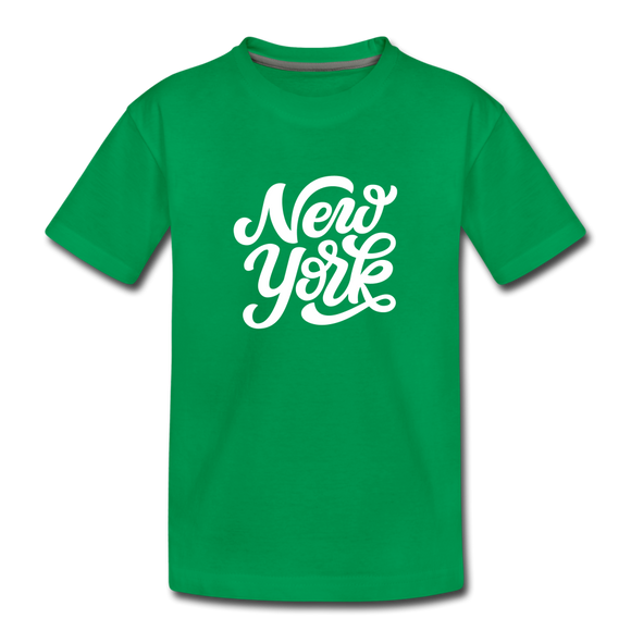 New York Toddler T-Shirt - Hand Lettered New York Toddler Tee - kelly green