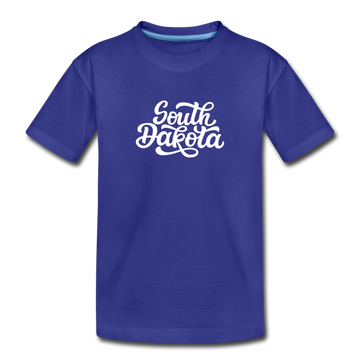 South Dakota Toddler T-Shirt - Hand Lettered South Dakota Toddler Tee - royal blue