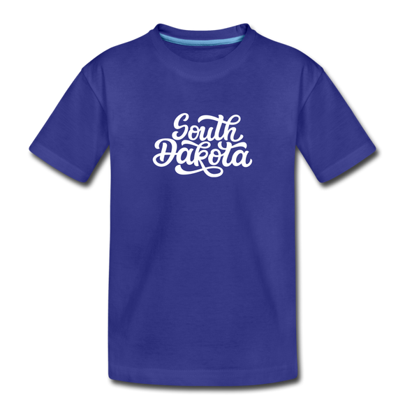 South Dakota Toddler T-Shirt - Hand Lettered South Dakota Toddler Tee - royal blue
