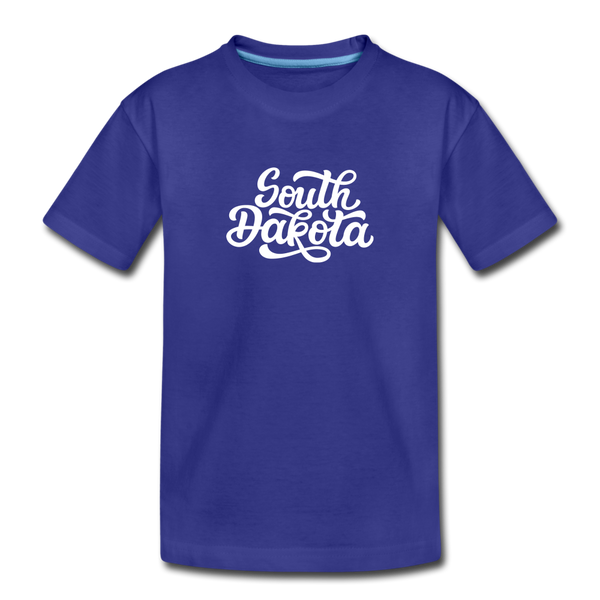 South Dakota Toddler T-Shirt - Hand Lettered South Dakota Toddler Tee - royal blue