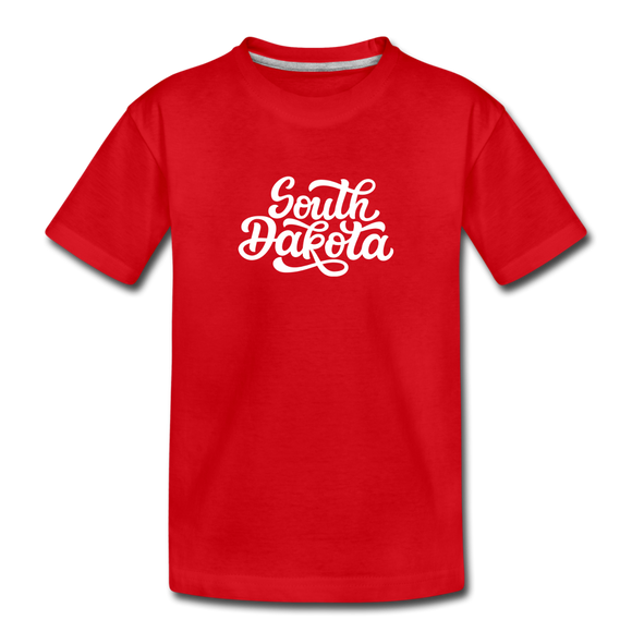 South Dakota Toddler T-Shirt - Hand Lettered South Dakota Toddler Tee - red