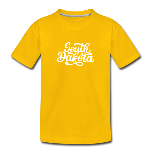 South Dakota Toddler T-Shirt - Hand Lettered South Dakota Toddler Tee - sun yellow