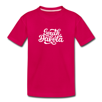 South Dakota Toddler T-Shirt - Hand Lettered South Dakota Toddler Tee - dark pink