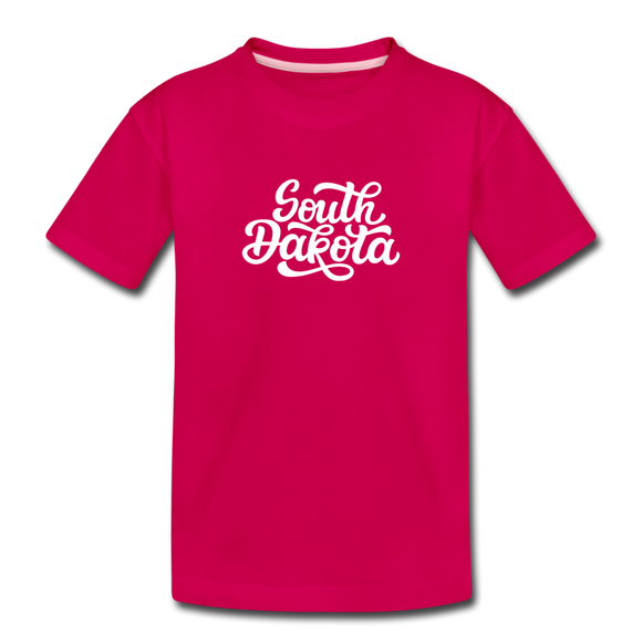 South Dakota Toddler T-Shirt - Hand Lettered South Dakota Toddler Tee - dark pink
