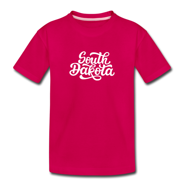 South Dakota Toddler T-Shirt - Hand Lettered South Dakota Toddler Tee - dark pink