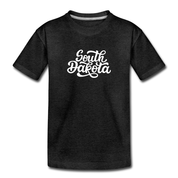 South Dakota Toddler T-Shirt - Hand Lettered South Dakota Toddler Tee - charcoal gray