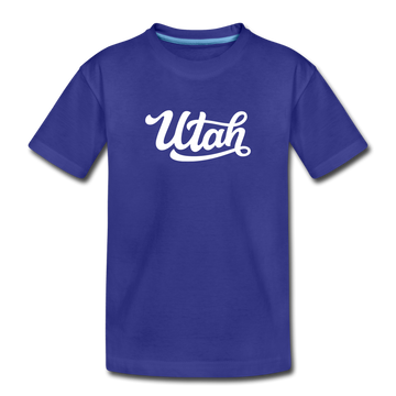 Utah Toddler T-Shirt - Hand Lettered Utah Toddler Tee - royal blue